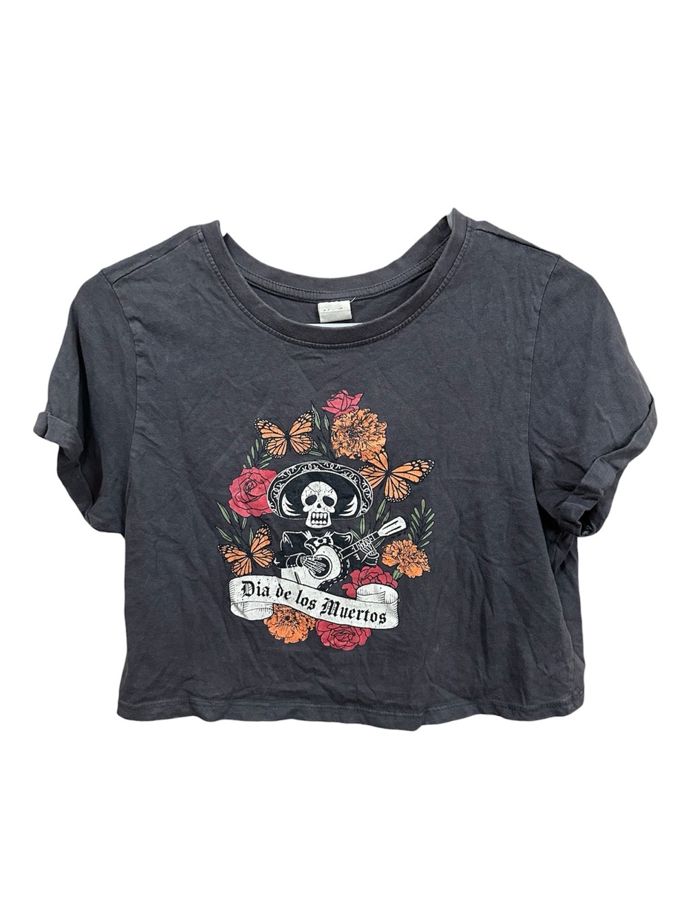 Vibe N’ Dia De Los Muertos Cropped Tee XS